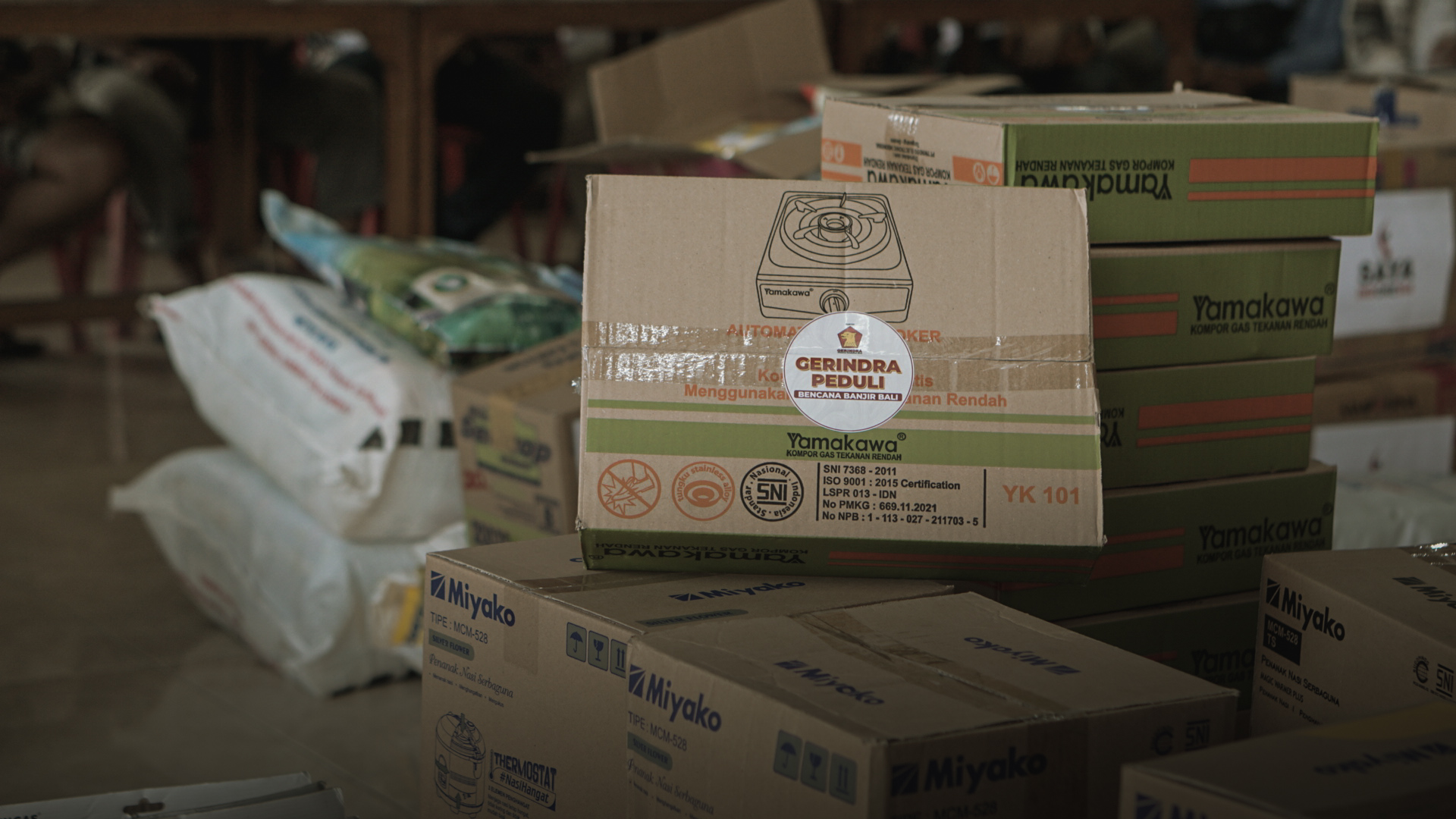 Barang bantuan gerindra kepada warga korban terdampak banjir Bali, 10 September 2025. 