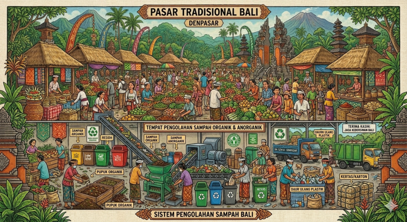 Ilustrasi Pasar Tradisional di Bali. Foto: AI