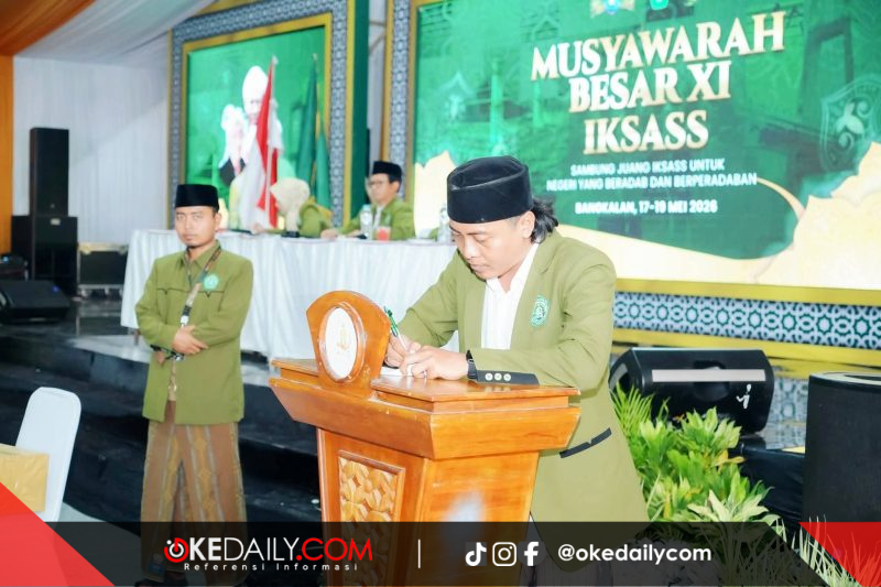 Ketua IKSASS Badung Muhammad Ipung di acara Musyawarah Besar (MUBES) XI IKSASS yang digelar di Pondok Pesantren Salafiyah Sa’idiyah, Buduran, Arosbaya, Bangkalan, Madura, 17-19 Mei 2026. Foto: Okedaily.com 