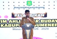 Bupati Wongsojudo memberikan sambutan dalam pelantikan tim ahli cagar budaya Kabupaten Sumenep. ©okedaily.com/ist