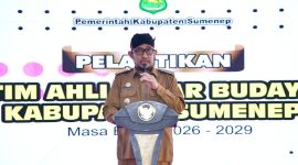 Bupati Wongsojudo memberikan sambutan dalam pelantikan tim ahli cagar budaya Kabupaten Sumenep. ©okedaily.com/ist