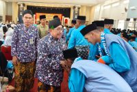 Wabup Imam, menghadiri manasik Haji dan pelepasan secara simbolik di Gedung Korpri. ©okedaily.com/ist