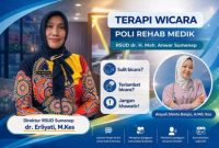 Direktur Erliyati, pada flyer terapi wicara poli rehab medik RSUD dr. H. Moh. Anwar Sumenep. ©okedaily.com
