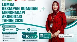 Direktur RSUD dr. H. Moh. Anwar Sumenep, dr. Erliyati, M.Kes, pada flyer lomba kesiapan ruangan menghadapi akreditasi tahun 2026. ©okedaily.com