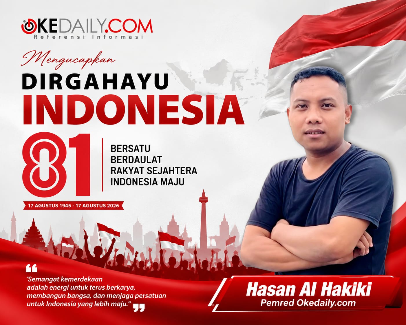 Banner HUT RI 81 Pemred Okedaily
