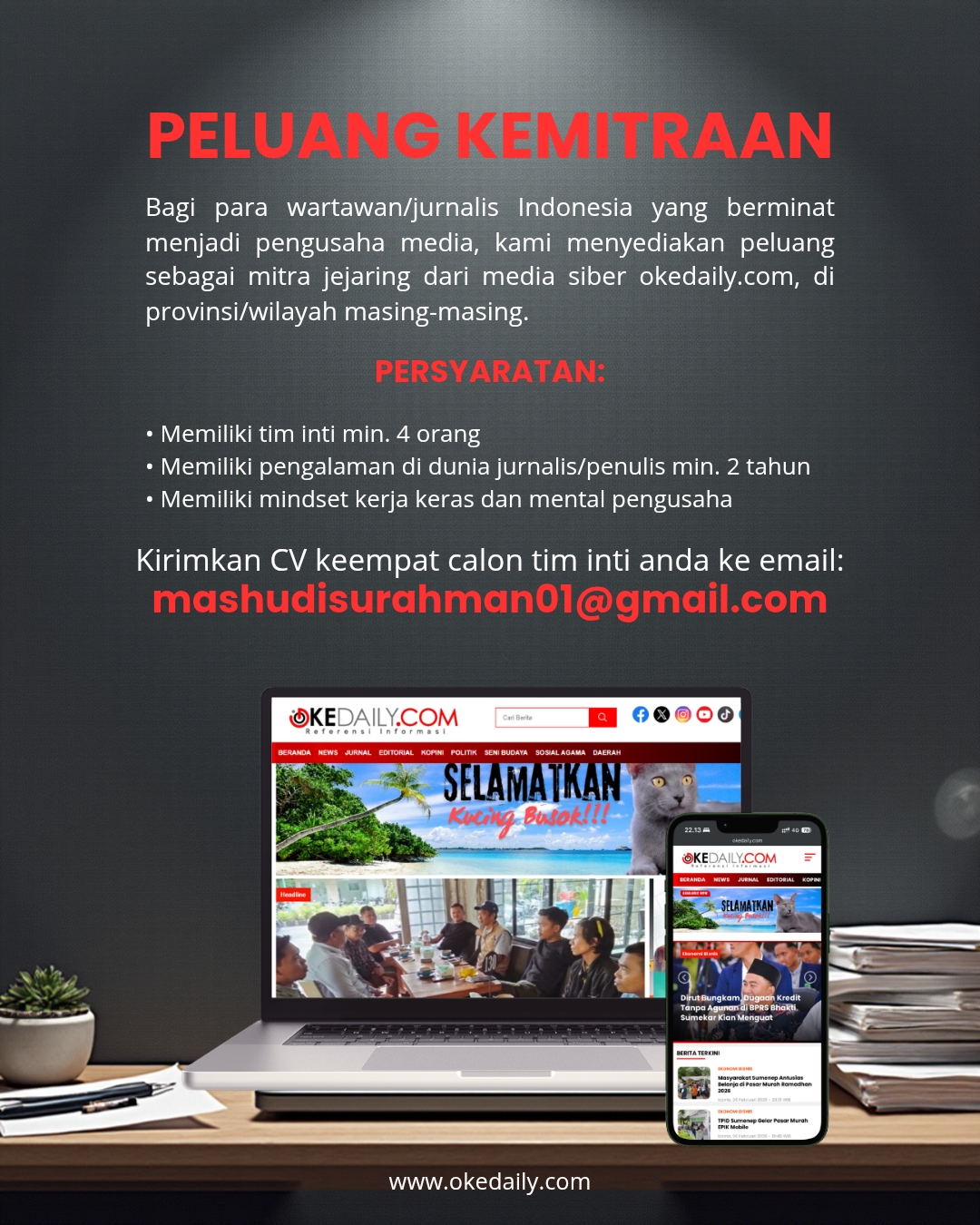 Banner Peluang Kemitraan Okedaily