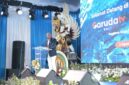 Kepala Garuda TV Bali dan Garuda FM Bali, Made Muliawan Arya, saat sambutan pada peresmian kantor operasional biro. ®okedaily.com 