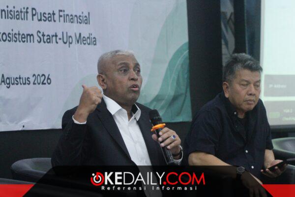 Ketua Dewan Penasehat SMSI Jatim, Prof. Ahmad Riyadh pada dialog nasional. Ia menegaskan SMSI harus menjadi jembatan penghubung antara arus keuangan global dengan penguatan ekonomi desa. ®okedaily.com [Foto: Dokumentasi SMSI]