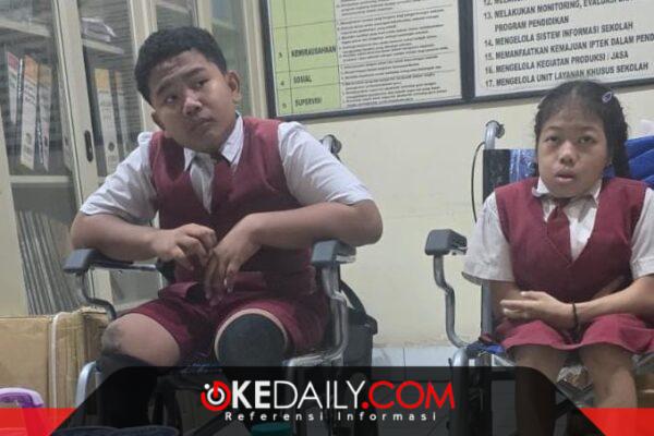 Momen penyerahan bantuan kursi roda dan meja belajar dari PT HRP Logistics kepada siswa berkebutuhan khusus di SD 2 Kesiman, Denpasar. Bantuan ini diharapkan dapat mendukung proses belajar mengajar dan meningkatkan kenyamanan siswa. ®okedaily.com