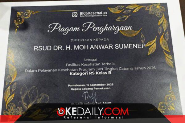 RSUD Moh Anwar Sumenep Raih Penghargaan Pelayanan JKN Terbaik, AWDI Beri Apresiasi